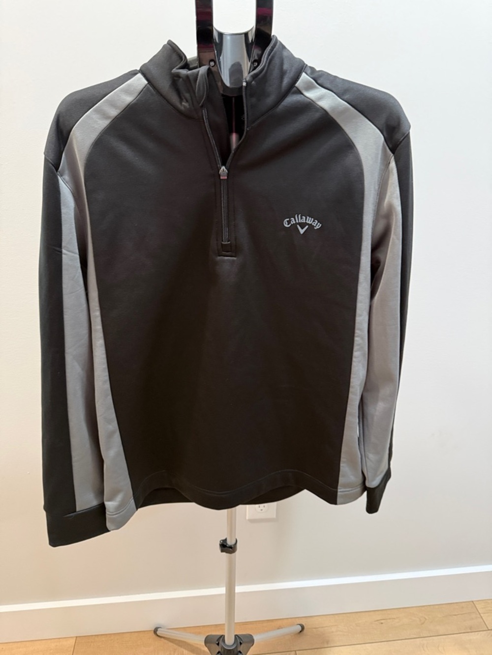 Callaway Black and Gray Quarter-Zip Golf Pullover